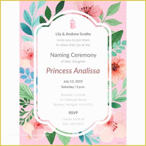 Free Invitation Templates for Naming Ceremony Of 41 Naming Ceremony ...