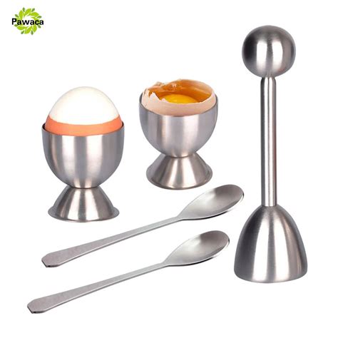 5pcsset Stainless Steel Boiled Eggs Topper Shell Top Egg Separator