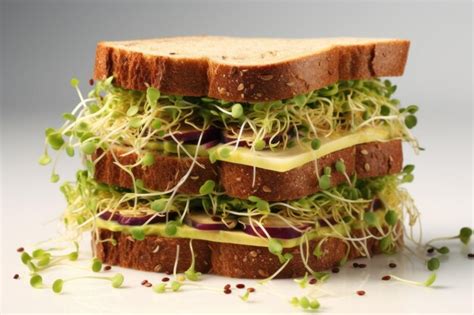 Premium AI Image | Vegan sandwich served with sprouts AI generated