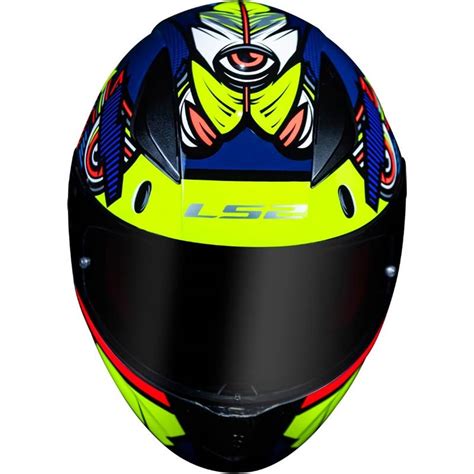 Capacete Ls Ff Rapid Khan Amarelo Azul Grid Motors