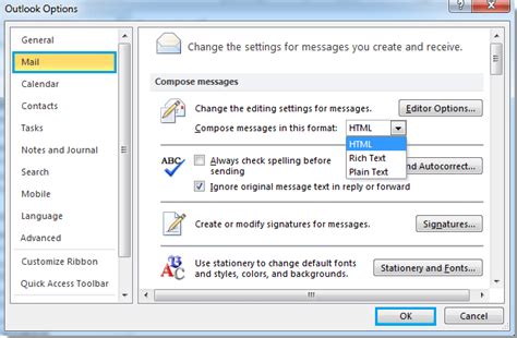 How To Change Message To Html Format In Outlook