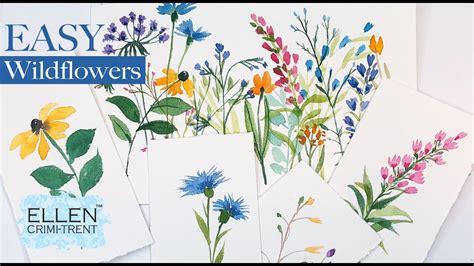 Easy Watercolor Wildflower Practice Step By Step For Beginners Youtube