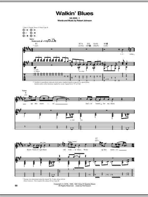 Walkin Blues By Robert Johnson Guitar Tab Guitar Instructor