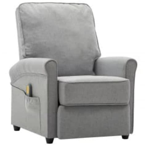 Vidaxl Massage Recliner Light Grey Fabric Au Only Wood Factory