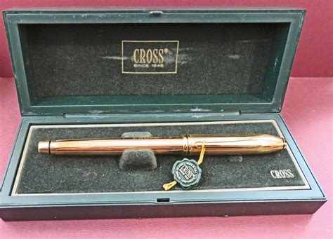 Vintage Cross Townsend 18k Gold Fountain Pen W Fine Nib And Orig Box