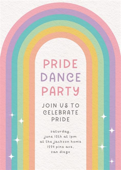 Rainbow Pride Party Invitation Template Greetings Island