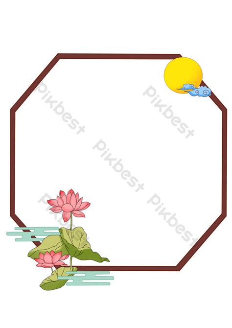 Lotus Flower Border PNG Images | PSD Free Download - Pikbest