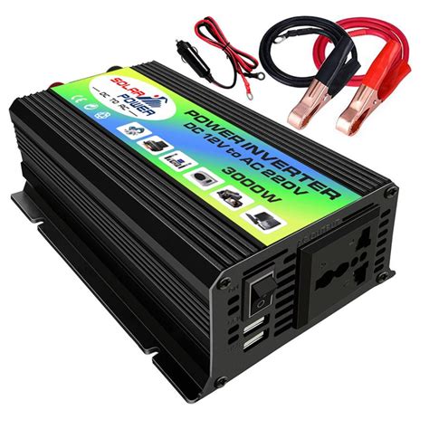 車 インバータ 3000ワット Dc 12v Ac 110220v ポータブル 電源インバータ 充電変換アダプタ 汎用ソケット 自動車 付属