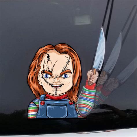 Killer Doll Waving A Knife Wipertags With Decal Attaches To