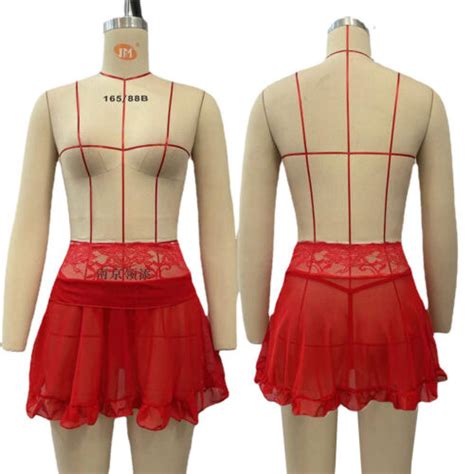 Women Mini Skirt Underwear Sexy Lace Mesh Sheer Micro Hot Short