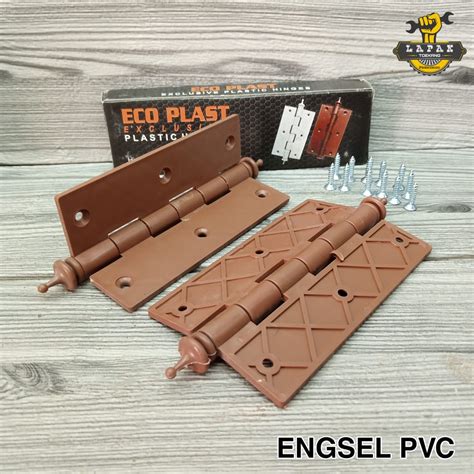 Jual Engsel Pvc Plastik Ecoplast Coklat Pintu Kamar Mandi Inch