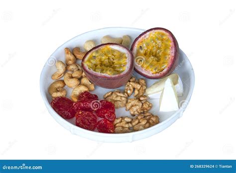 Passion Fruit With Nuts Stock Photo Image Of Isolated