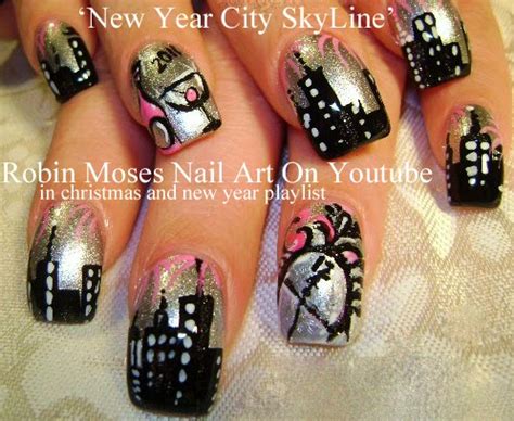 Nail Art By Robin Moses Nail Art New Year S Nye Nail Art New