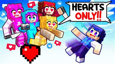 Locked On One Heart Block With Crazy Popular Fan Girls Minecraft Youtube