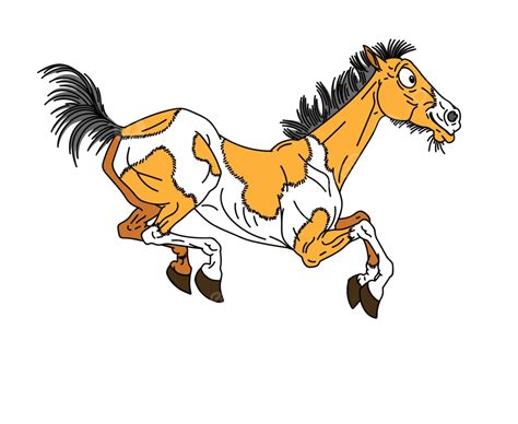 Happy Old Horse Pinto Horse Farm Action Vector Pinto Horse Farm