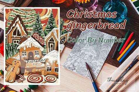 Christmas Color By Number | Illustrations ~ Creative Market