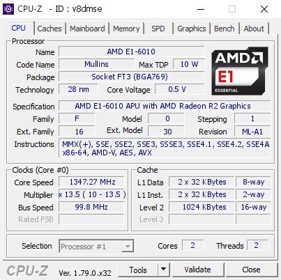 Amd E1 6010 Apu With Amd Radeon R2 Graphics FerisGraphics