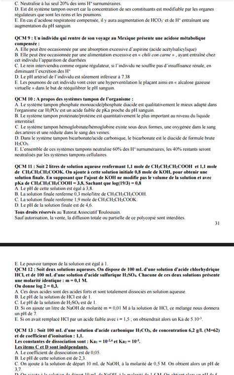 Acide Base Ue B Biophysique Physiologie Tutorat Associatif Toulousain