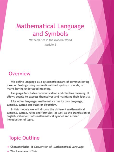 Module 2 Mathematical Language And Symbols Pdf