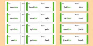 Adding The Suffix Less Loop Cards Teacher Made Twinkl