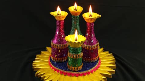 Diya Decoration With Waste Material