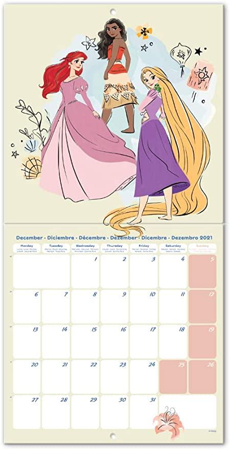 Grupo Erik Official Disney Princess Classics 2021 Wall Calendar 11 8 X