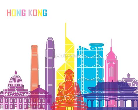 Hong Kong V Skyline Pop By Paulrommer Redbubble