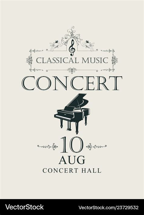 Poster For Concert Classical Music With Piano Vector Image