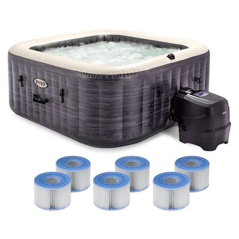 Intex Purespa Plus Person Inflatable Square Hot Tub Spa And Type S Filter Cartridges Pack