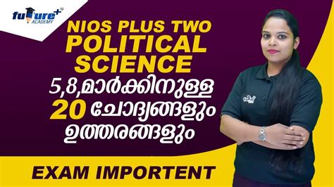 NIOS PLUS TWO POLITICAL SCIENCE IMPORTANT QUESTIONS ANSWERS NIOS