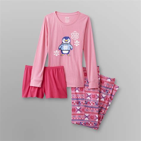 Joe Boxer Womens Pajama Shirt Shorts And Pants Penguin