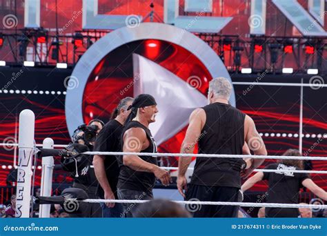 Wwe Nwo Wrestlers Hulk Hogan Scott Hall And Kevin Nash In Ring At