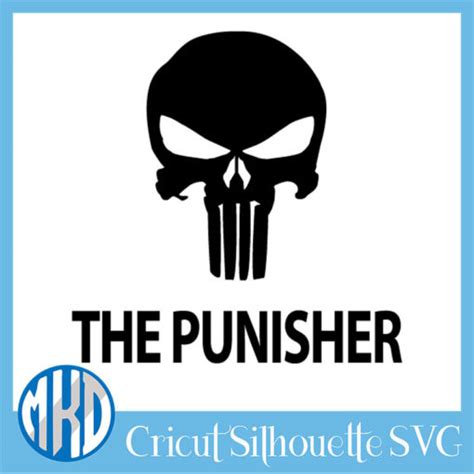 The Punisher Logo Svg Free Dxf Eps Digitial Download Misskyliedesign