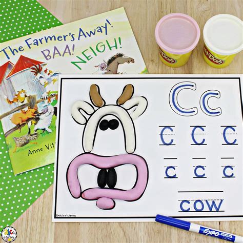 Farm Animal Play Dough & Letter Mats: Letter Recognition Activity