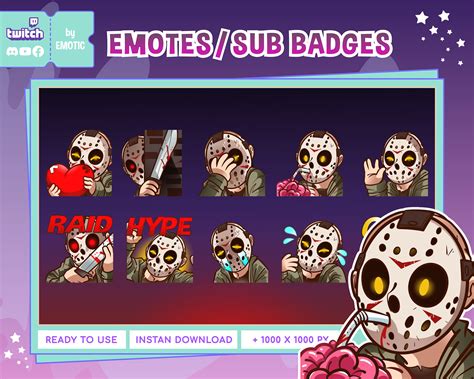 Jason Twitch Emotes Dbd Emote Horror Emote Twitch Emote Etsy