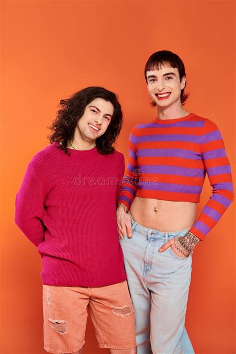 Good Looking Stylish Jolly Gay Friends Stock Image Image Of Identity