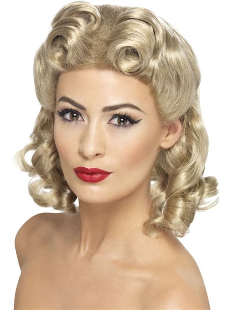 1940s Pin Up Wigs Ladies Fancy Dress Ww2 40s Wartime Womens Costume