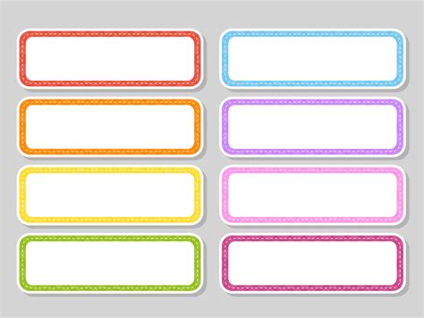 Set Stickers For Design Empty Template Name Tags Gift Labels