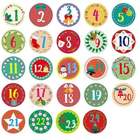 Stickers Ronds Motifs No L Diy Pour Calendrier De L Avent