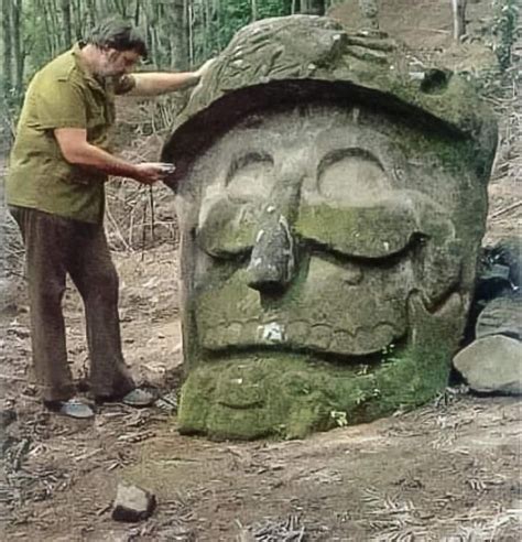 A Giant Stone Head Lying Near Antigua Guatemala That Is Supposedly