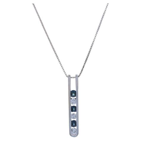 0 47ctw 3 Stone Diamond Journey Pendant Necklace 14k White Gold 18