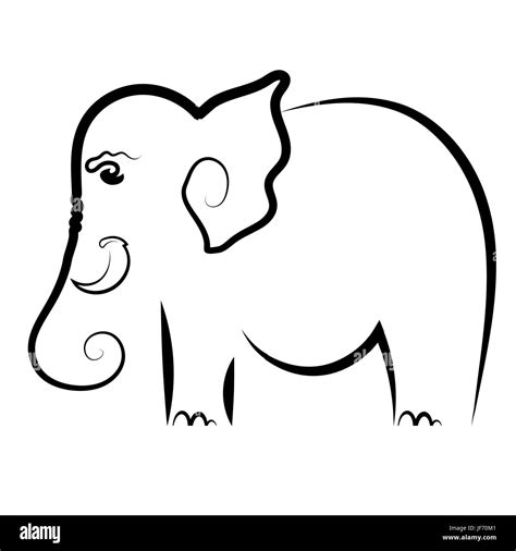 Big Elephant Symbol Isolated On White Background Stock Vector Image