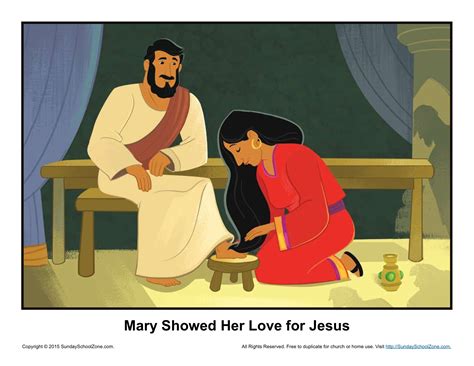 Mary Showed Her Love For Jesus Story Illustration Jesus Stories