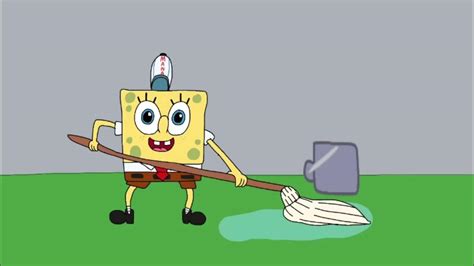 My Drawing Of Spongebob Mopping The Floor At The Krusty Krab 2 Youtube