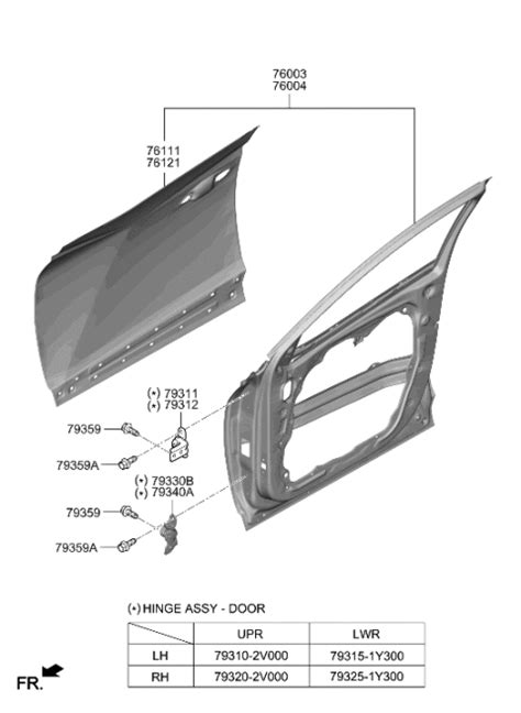 76004 N9000 Genuine Hyundai Panel Assembly Front Door RH