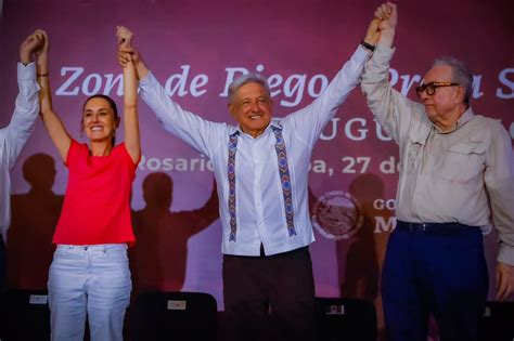 Amlo Claudia Sheinbaum Y Rocha Inauguran El Distrito De Riego De La