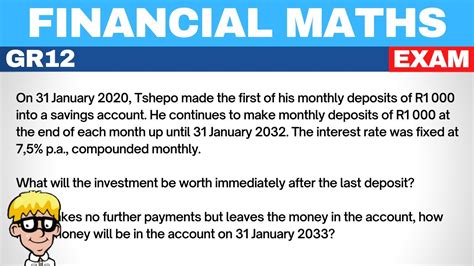 Financial Maths Gr 12 Exam Questions Youtube