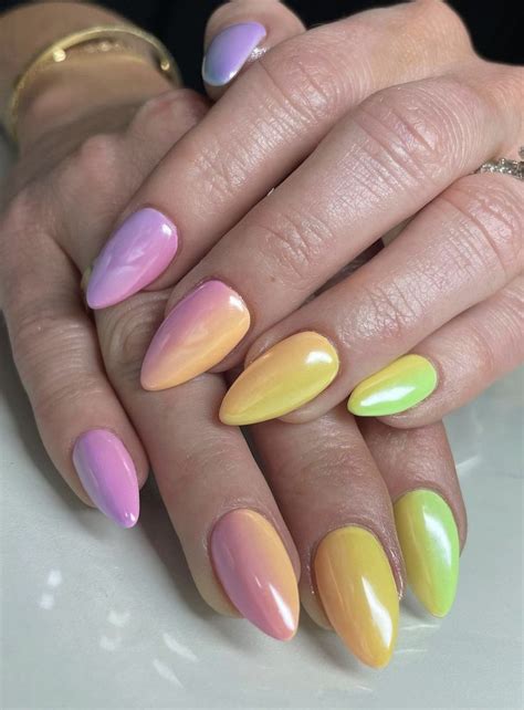 30 Dazzling Colorful Chrome Nail Ideas Chrome Nails Designs Cute