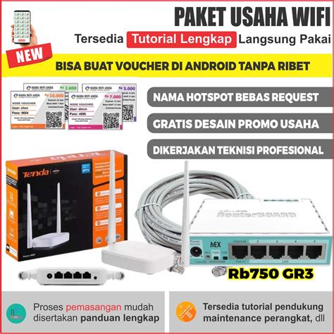 Jual Paket Usaha Wifi Mikrotik RB750GR3 Akses Point Indoor Full