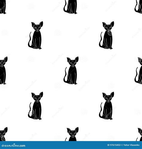 Peterbald Icon In Black Style Isolated On White Background Cat Breeds